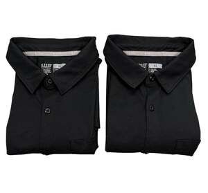 5.11 Tactical XL Black Cotton Blend Short Sleeve Button Up Shirts Lot of 2